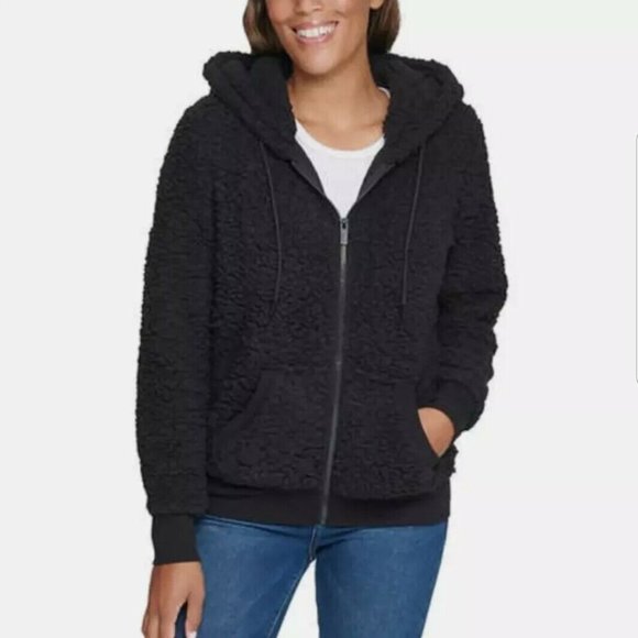 Andrew Marc Jackets & Blazers - Women's Marc New York Cozy Fleece Full Zip Hooded